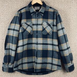 Barbour Rhobell Flannel Shirt Shacket Men’s Medium Plaid Thick Heavy Button